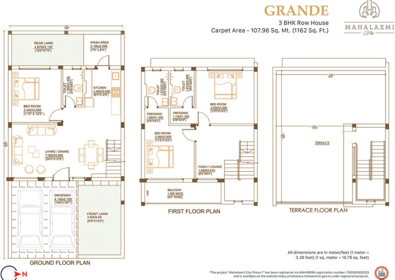 Grande-Floor-plan-for-3-BHK-Row-House