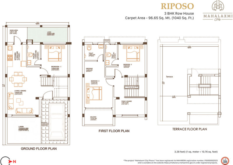 Riposo-Floor-plan-for-3-BHK-Row-House
